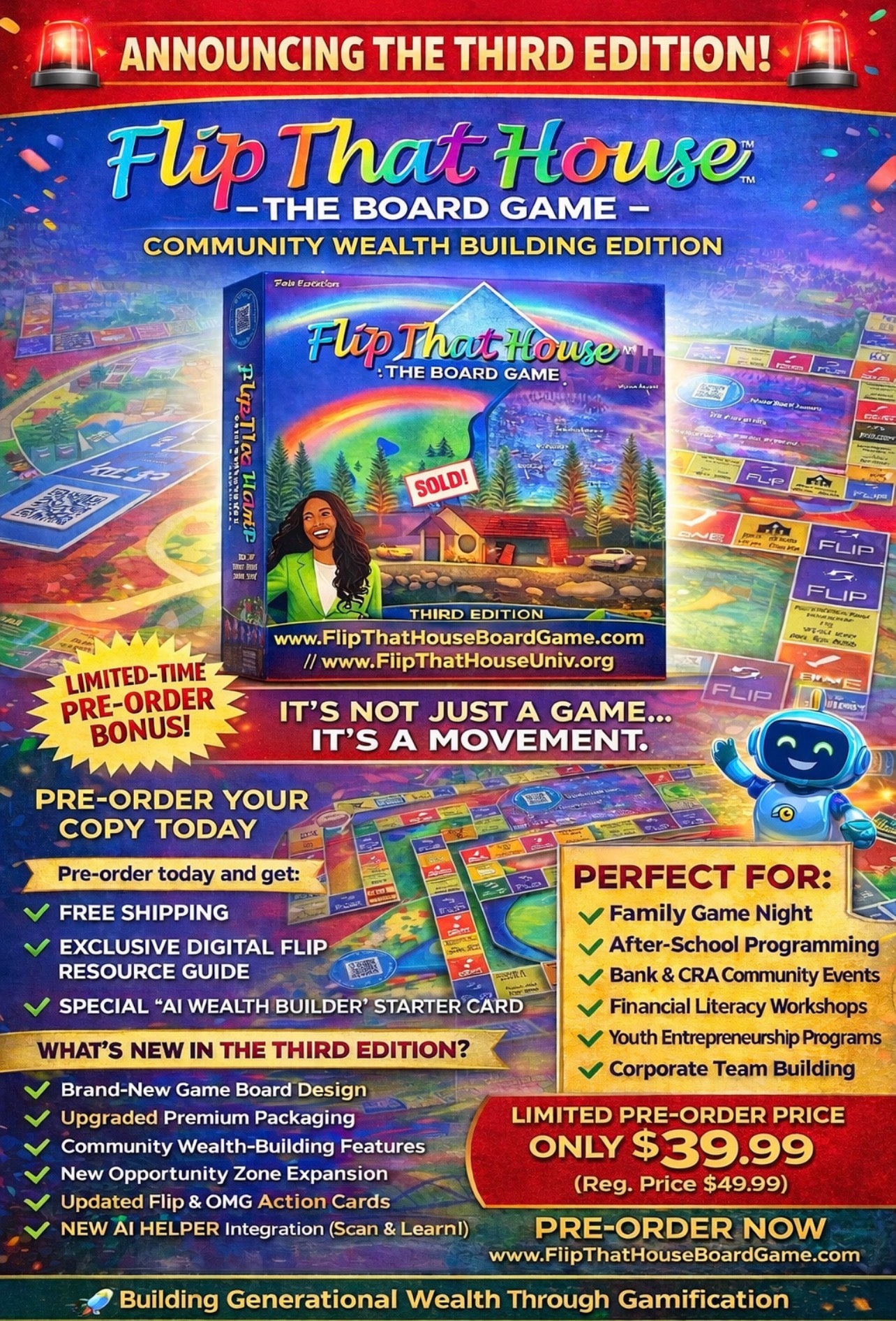 Pre Order-Third Edition Flip That House Board Game