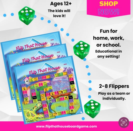 Flip That House Board Game "It's Not Just A Game" A Brand New Real Estate Board Game